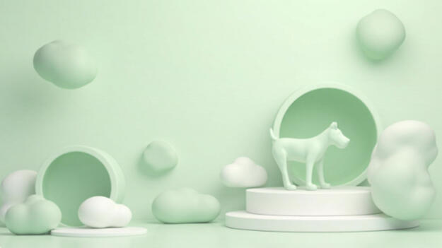 Abstract Dog in Green Background